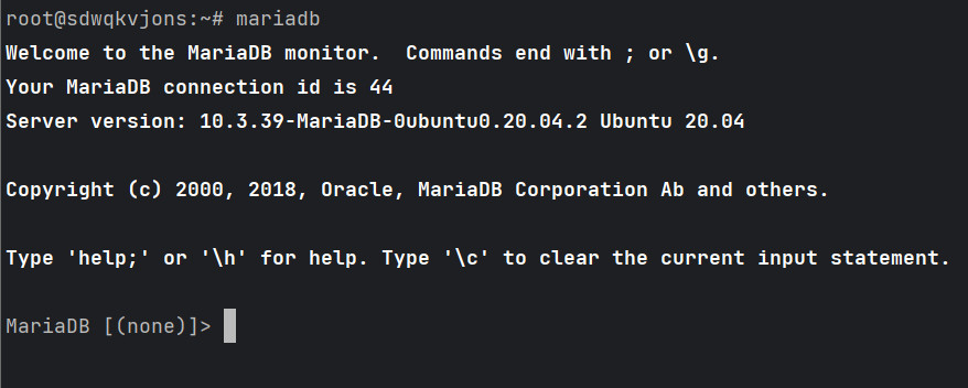 Основные команды при работе с СУБД MySQL или MariaDB 2 Успешная авторизация в СУБД