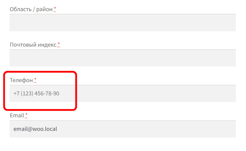 Как сделать маску (шаблон) в input при вводе номера телефона для WooCommerce? 2 placeholder