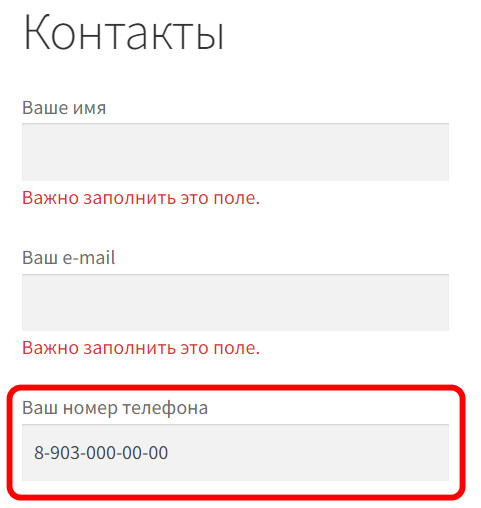 Как сделать маску (шаблон) в input при вводе номера телефона для WooCommerce? 9 маска на CF7