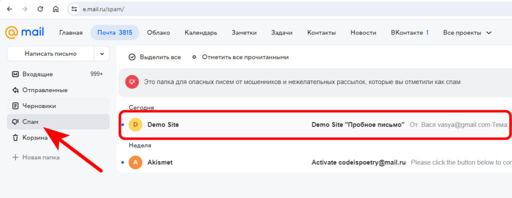 Как настроить отправку писем c сайта на WordPress чтобы они не попадали в СПАМ? 8 папка СПАМ