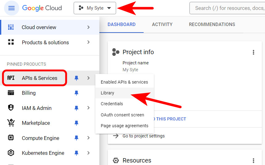 Как настроить отправку почты на сайте WordPress через почту на Gmail (SMTP от Google)? 8 APIs & Services - Library