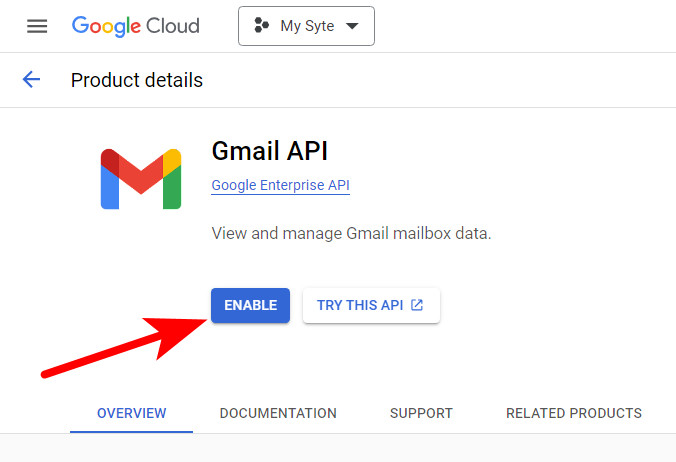 Как настроить отправку почты на сайте WordPress через почту на Gmail (SMTP от Google)? 10 Включение Gmail API
