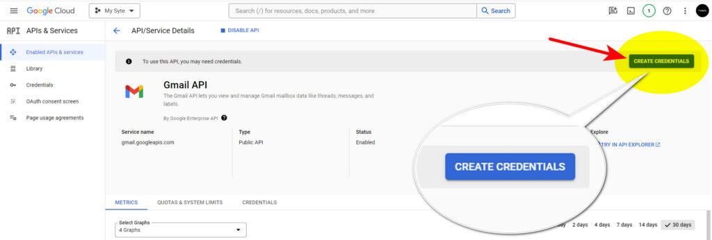 Как настроить отправку почты на сайте WordPress через почту на Gmail (SMTP от Google)? 11 Create credentials