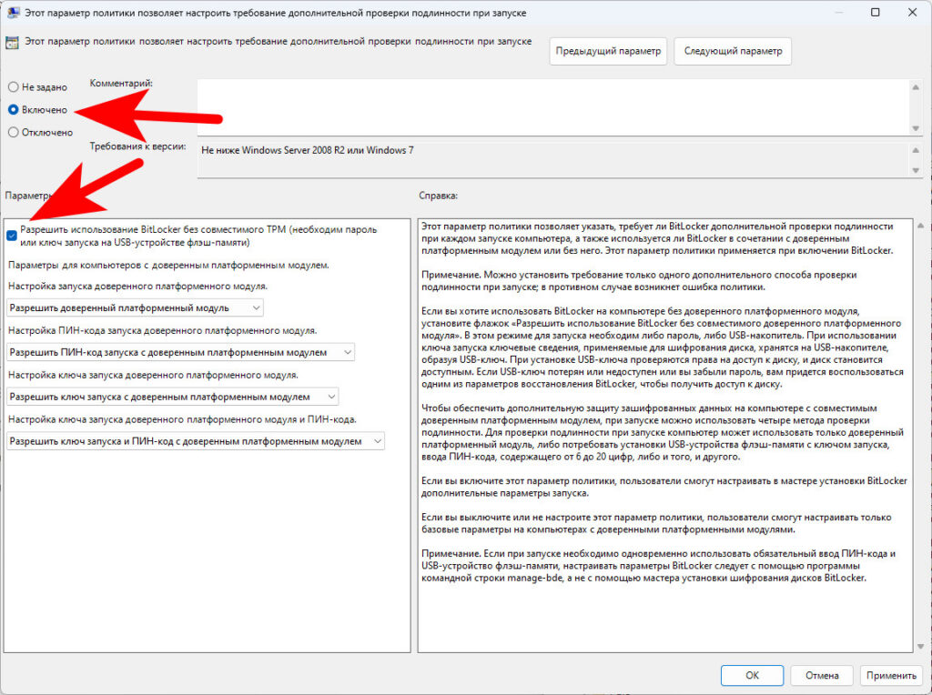 Как включить BitLocker без TPM и зашифровать диск в Windows 11? 7 screenshot 00007