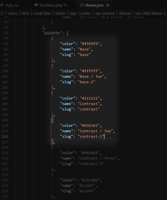 Как создать дочернюю тему для блочной темы в WordPress? 7 Редактор кода